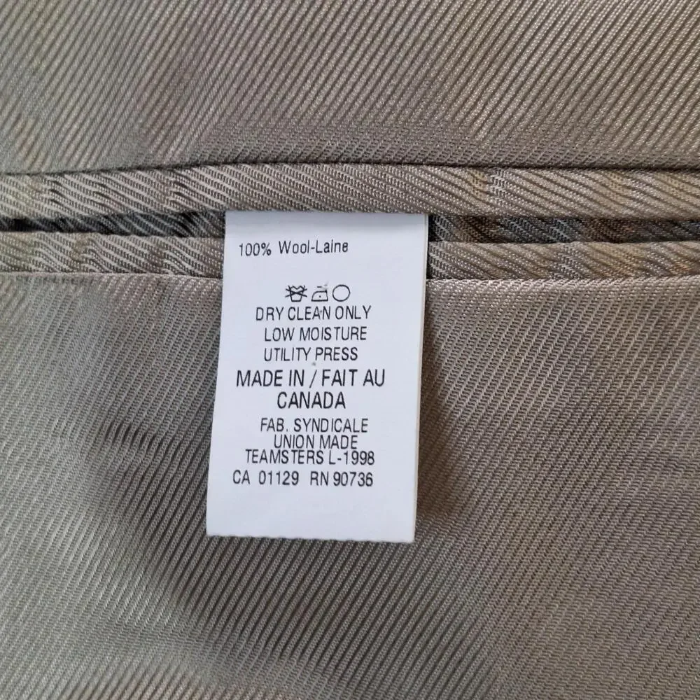 Lauren Ralph Lauren Suit Jacket Mens 40 Short Beige Wool Single Vent 3 Btn